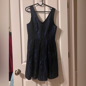 ABS Allen Schwartz Black and Blue Sleeveless Mini Dress
